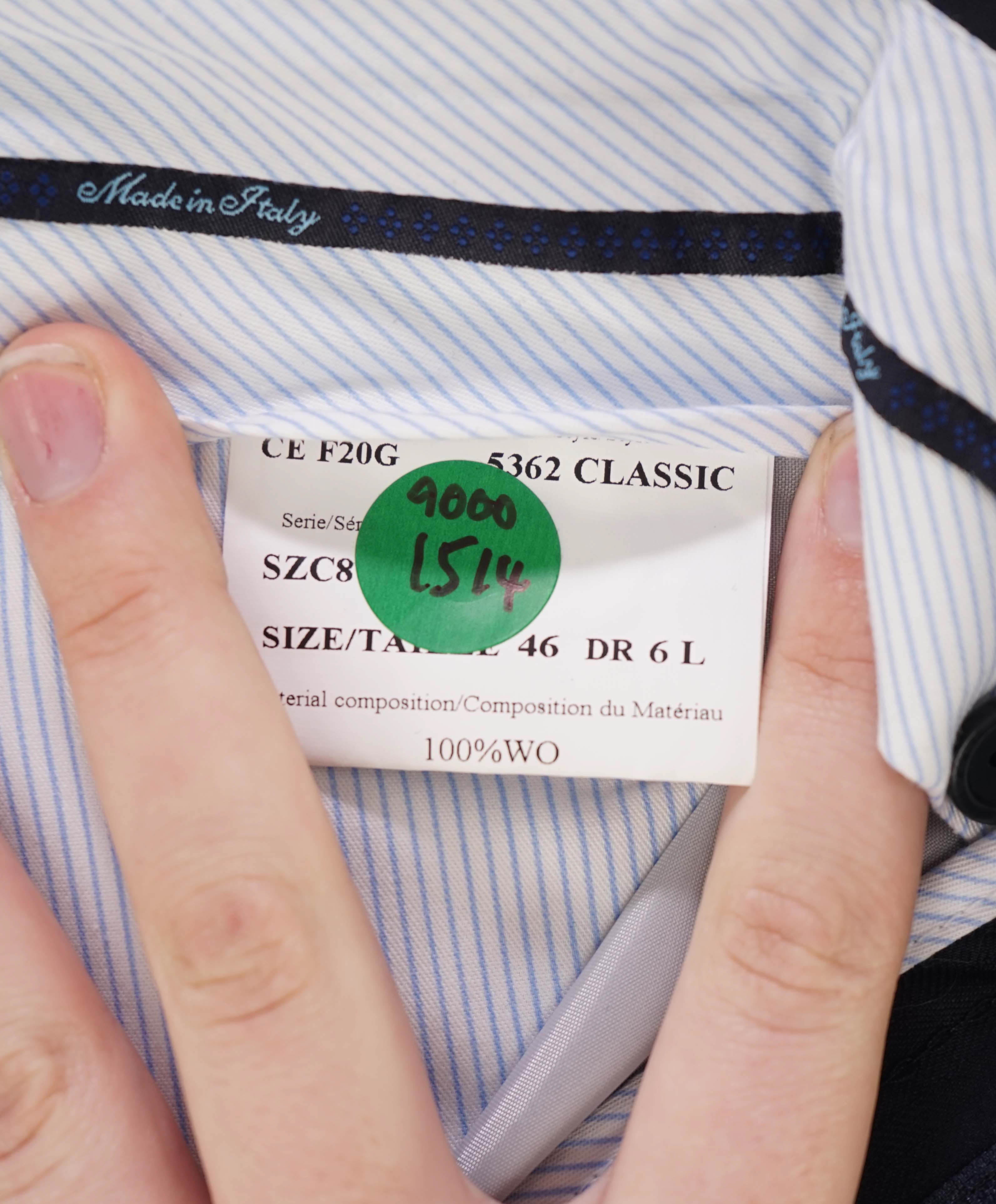 $425 SAKS FIFTH AVE -  Navy Wool *CLASSIC* MADE ITALY Flat Front Dress Pants -  40W