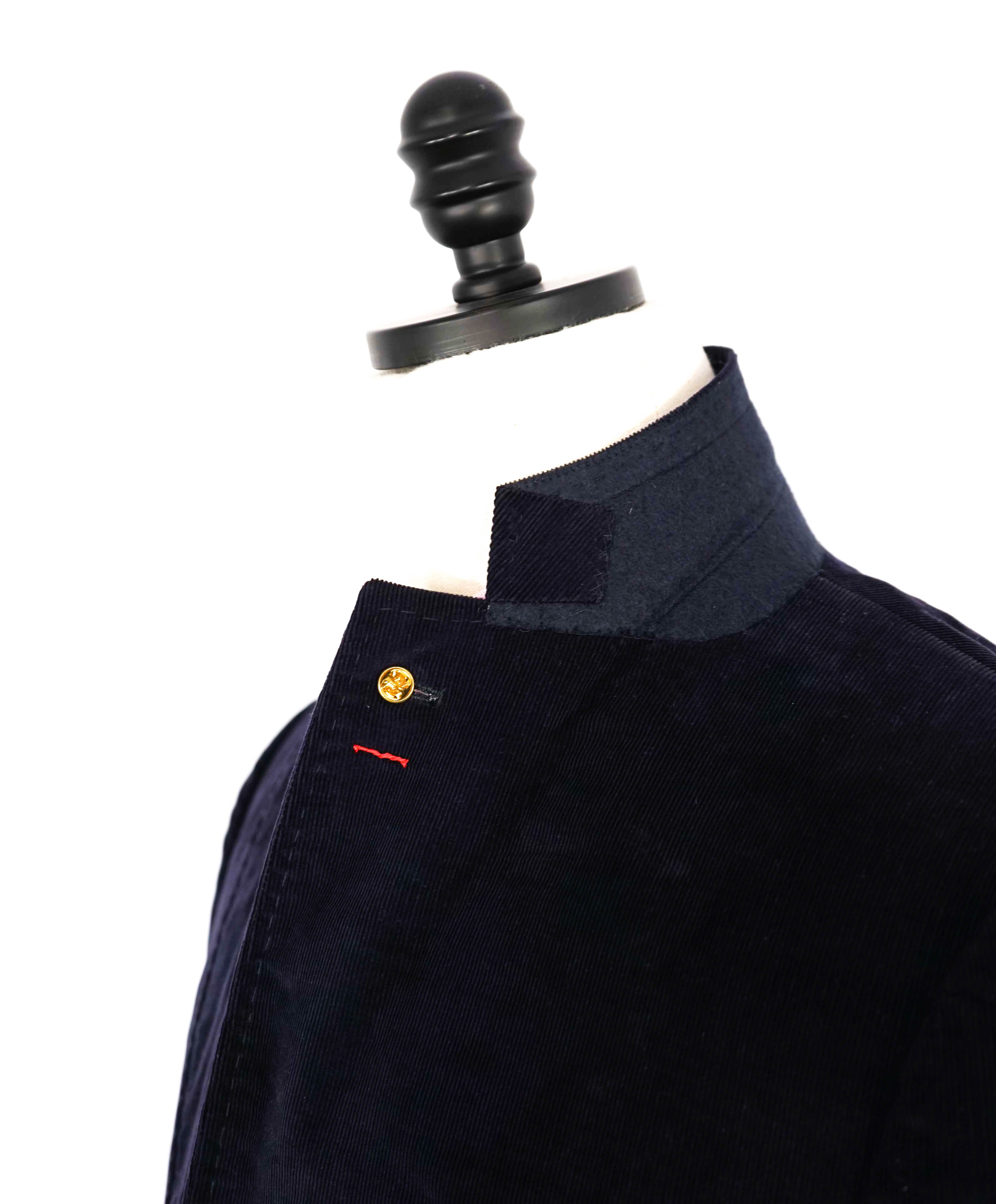 $2,995 ISAIA -Navy Blue Corduroy LOGO 2-Btn Blazer - 40R