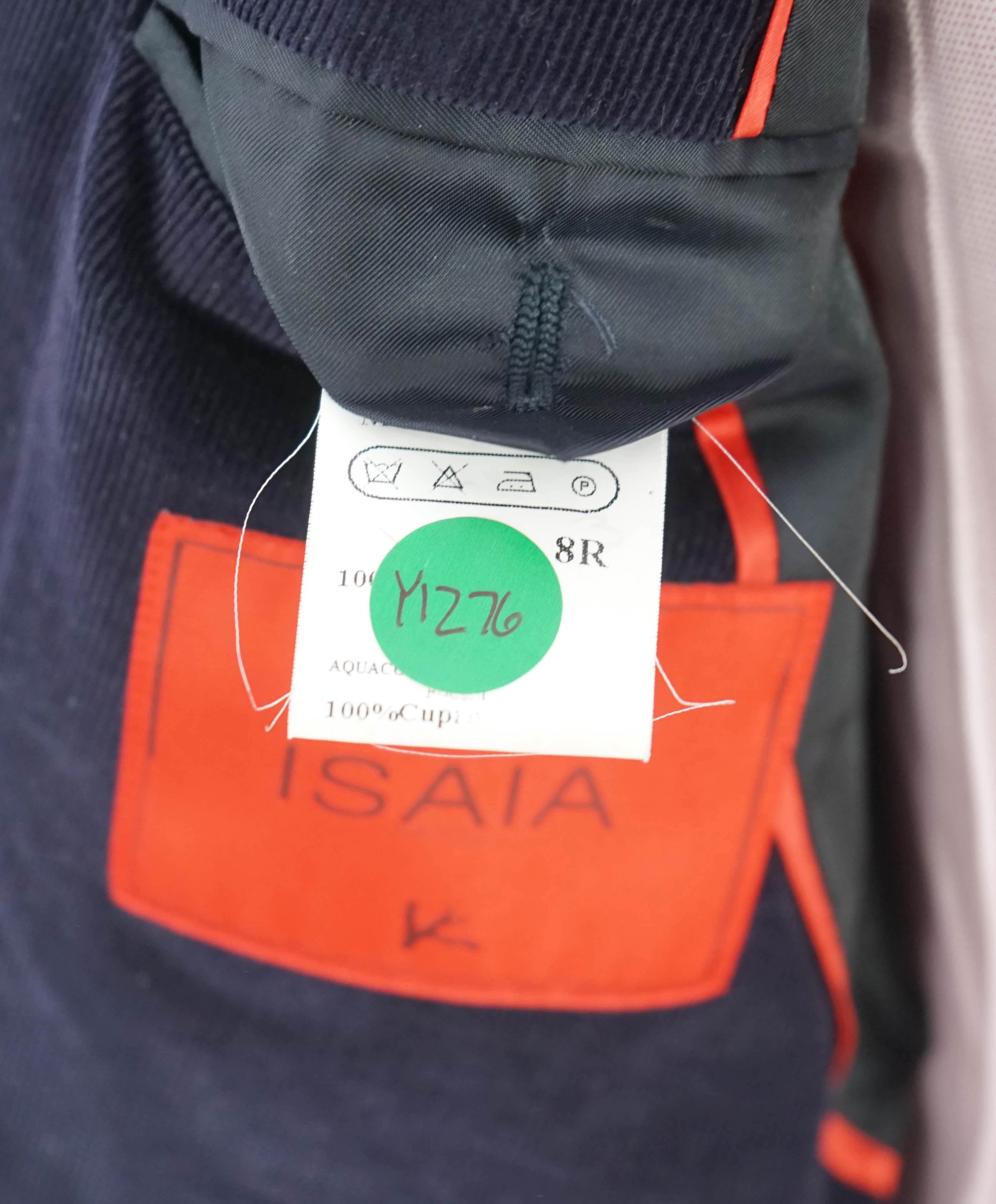 $2,995 ISAIA -Navy Blue Corduroy LOGO 2-Btn Blazer - 40R