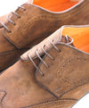 $720 SANTONI -  Made In Italy Brown Suede Derby Round Toe Oxfords - 10 Stamped