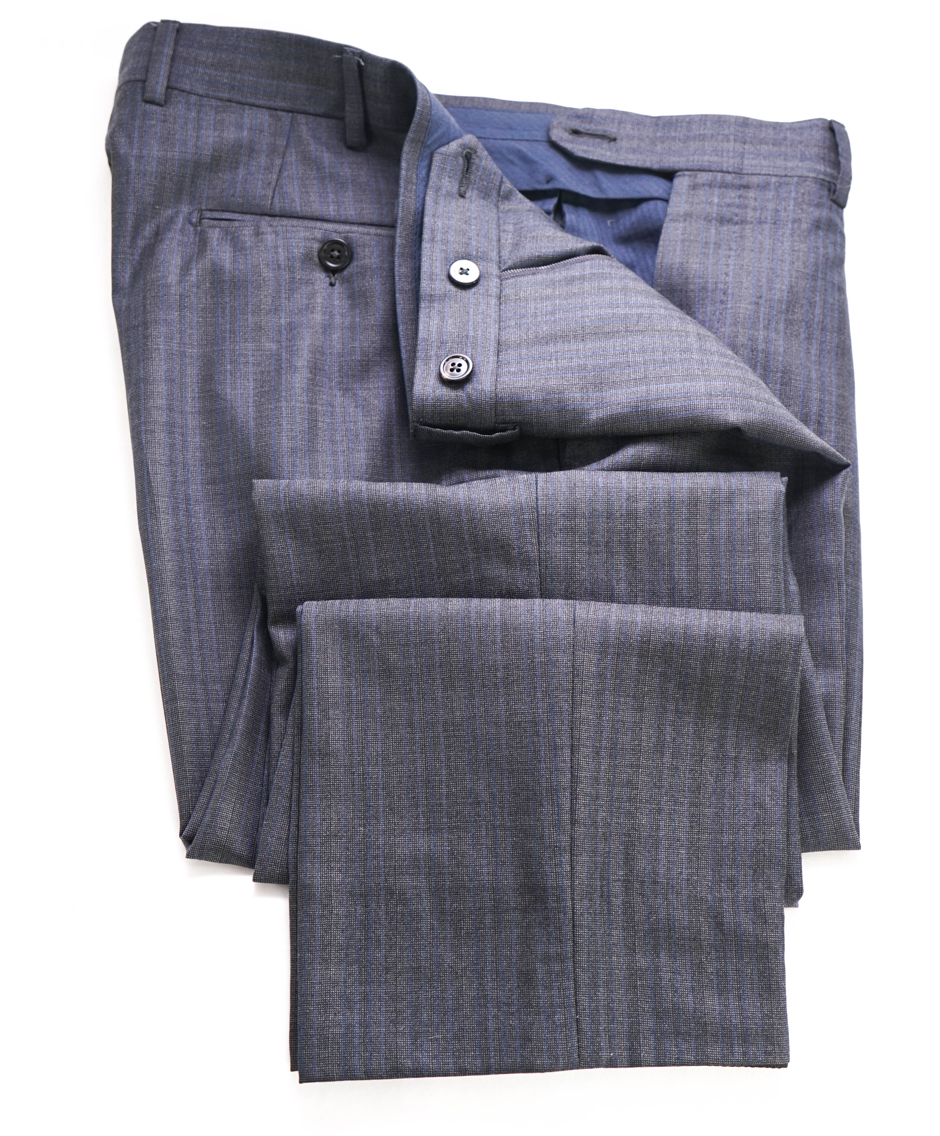 $795 ERMENEGILDO ZEGNA -"TROFEO 600" Gray Textured Pants - 34W