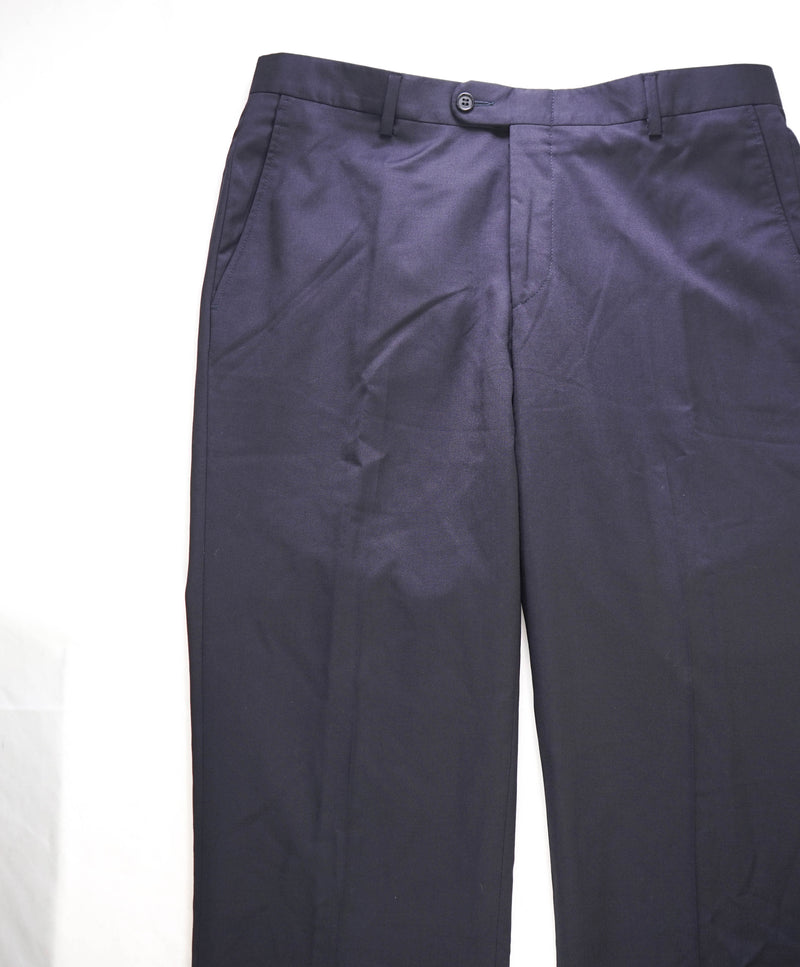 HICKEY FREEMAN - Navy *CLOSET STAPLE*  Wool Flat Front Dress Pants - 34W