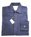 $545 ELEVENTY - Cotton *PLEATED* Navy Blue Button Down Shirt - M