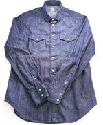 $395 ELEVENTY - Denim *Snap Front* Texas Style Western Shirt - M