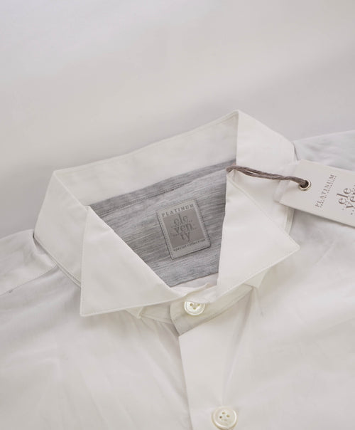 $395 ELEVENTY - White Wing Collar Button Down Shirt - M