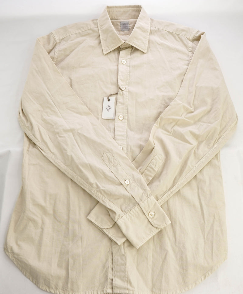 $395 ELEVENTY - Beige Cotton Safari Style Shirt - M