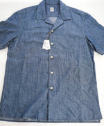 $395 ELEVENTY - Blue *DENIM* Havana Camp Collar Resort Shirt - M