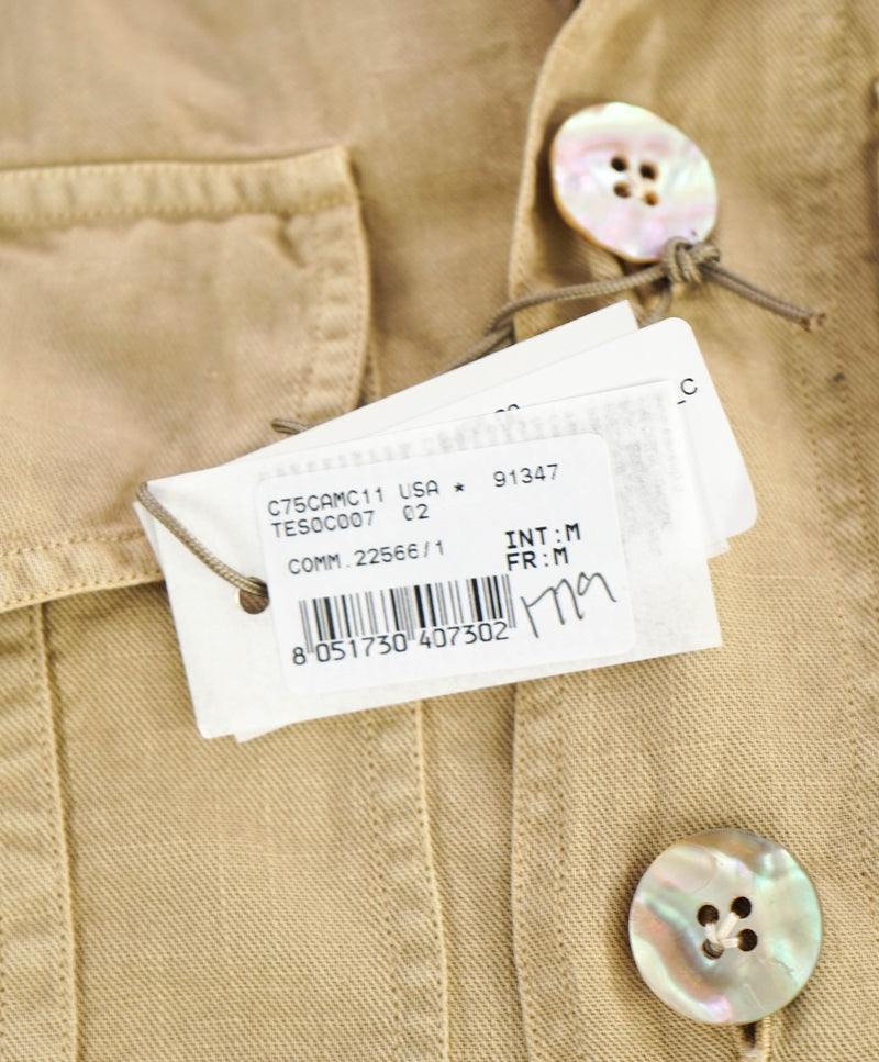 ELEVENTY PLATINUM - MOP Buttons Cotton/Linen Neutral Blend Shirt Jacket Coat - M