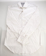 $395 ELEVENTY - Red/White *Wide Spread Collar* Stripe Dress Shirt - M