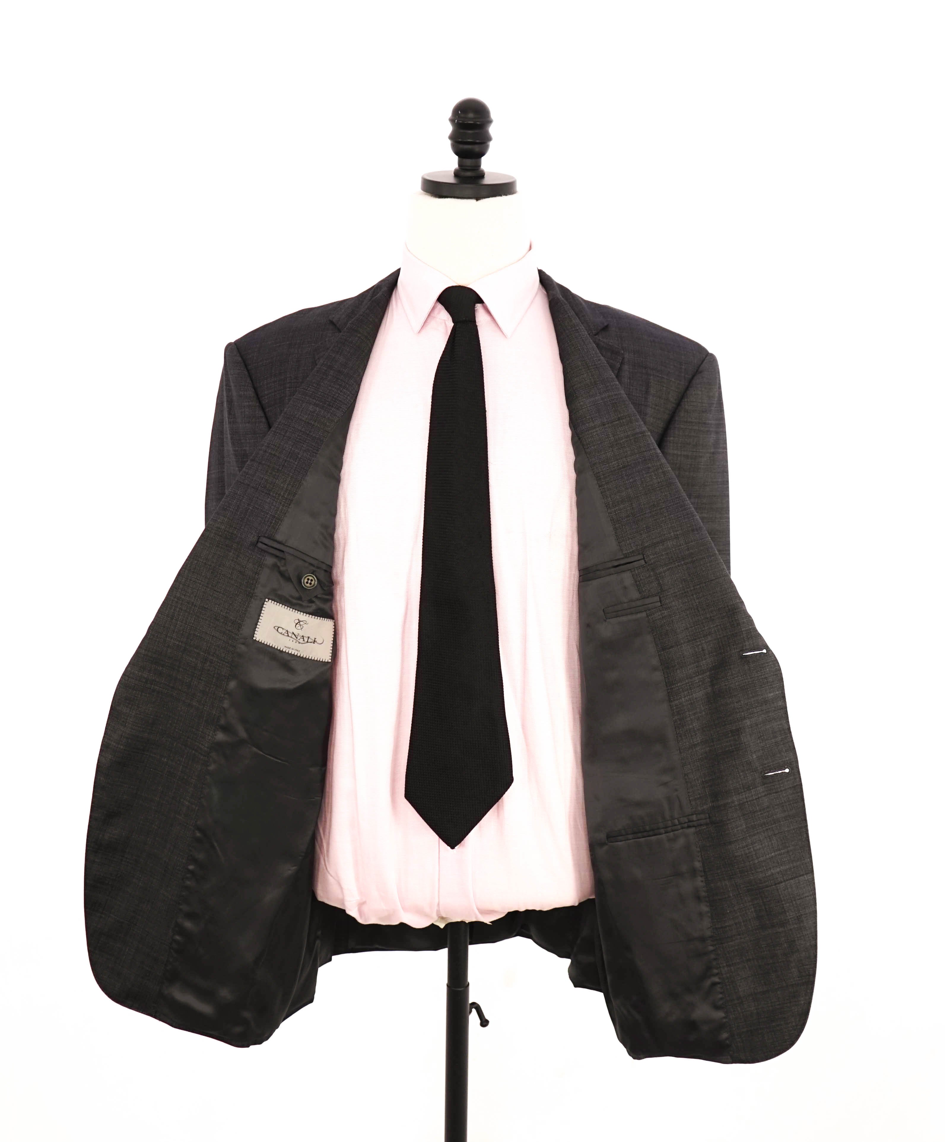 $1,795 CANALI -  Gray Textured Notch Lapel 2-Btn Blazer - 44R US