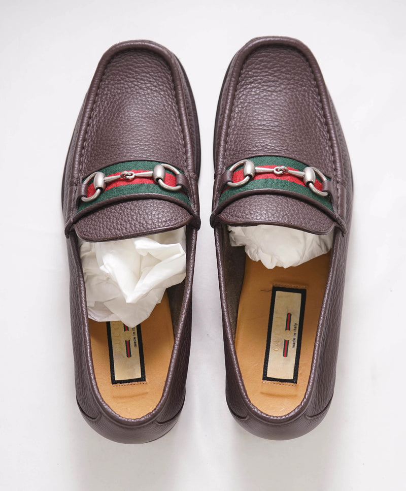 $920 GUCCI - WEB Horse-bit Loafers Brown Iconic Style - 9.5 US (9 G)
