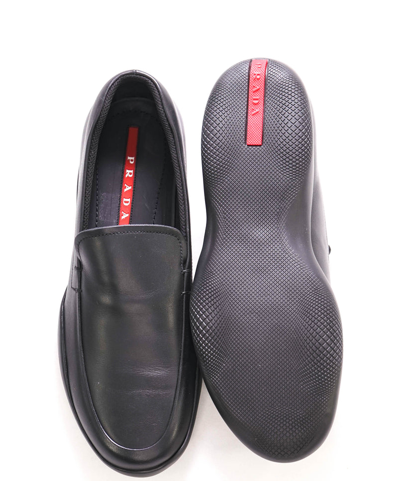 $795 PRADA - *LINEA ROSSA* Black Slip On Logo Vamp Loafer - 7 US (6 Prada)