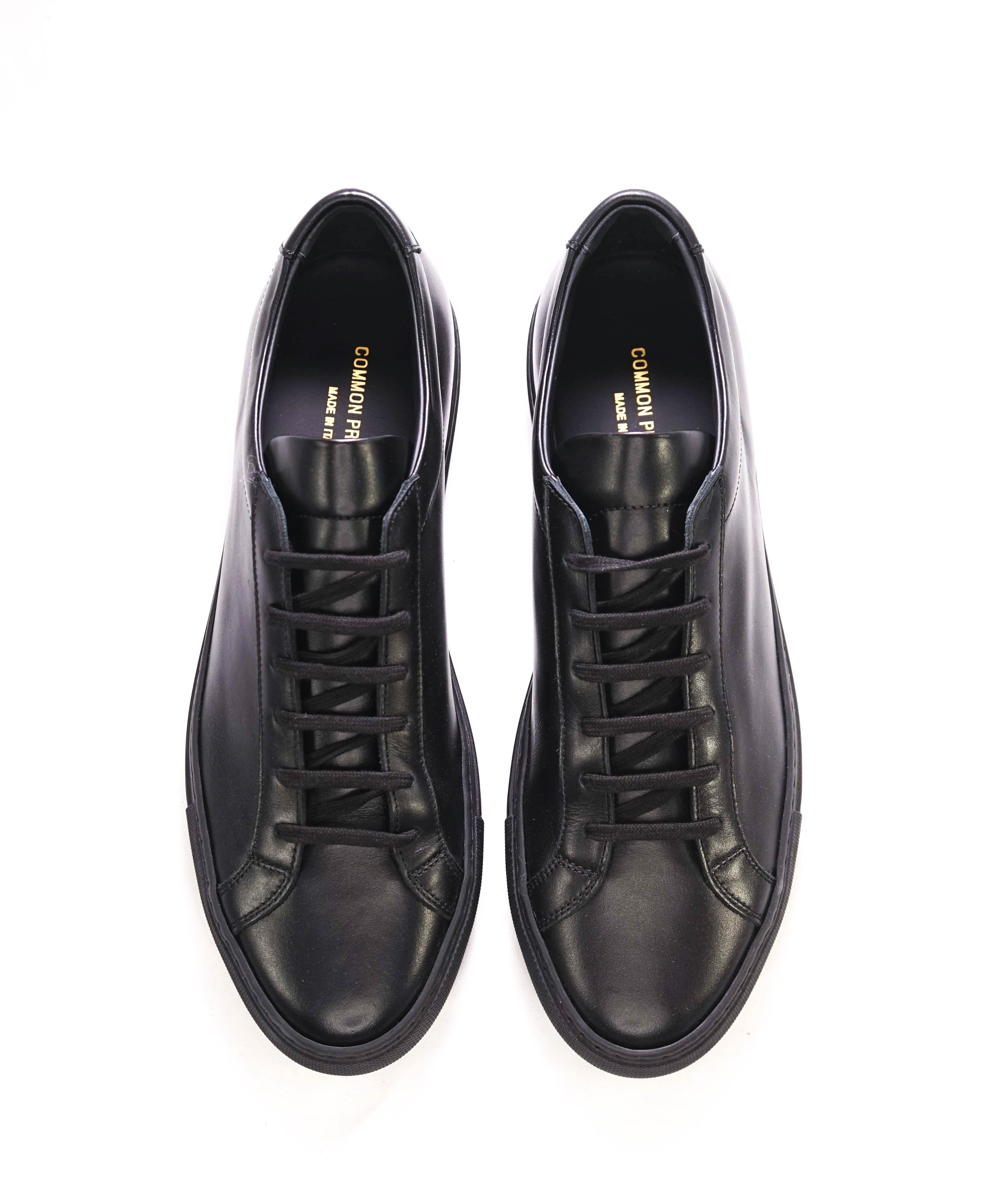 $440 COMMON PROJECTS - "Achilles" Black Leather Sneakers - 11 US (44EU)