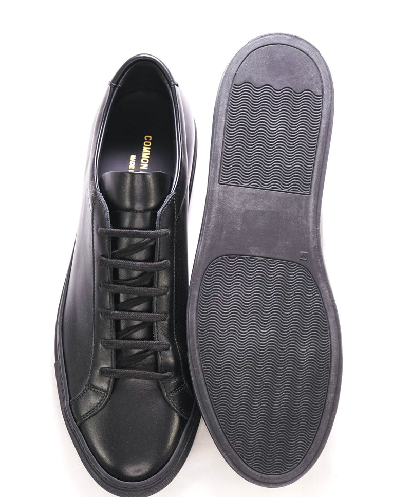 $440 COMMON PROJECTS - "Achilles" Black Leather Sneakers - 11 US (44EU)