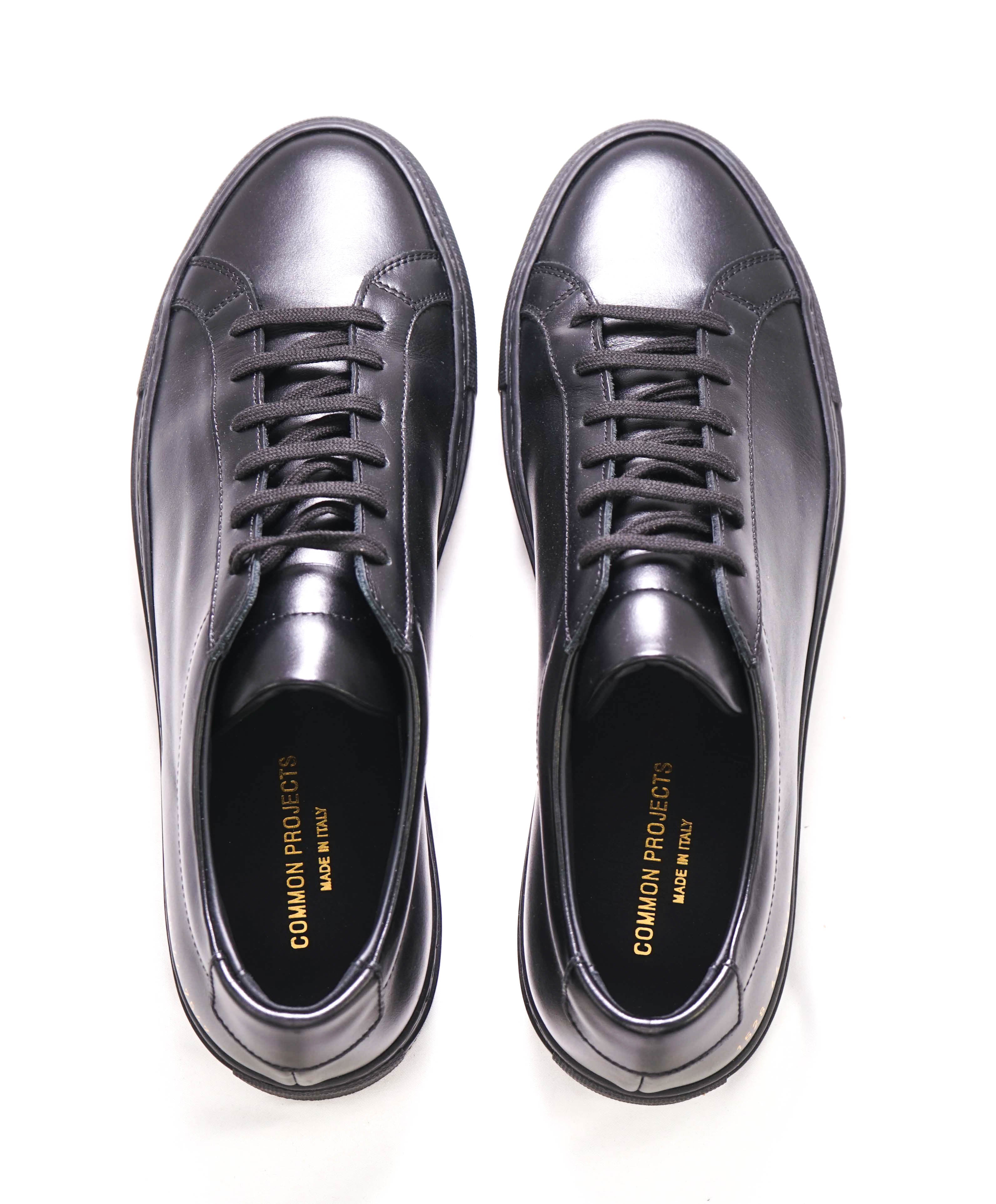 $440 COMMON PROJECTS - "Achilles" Black Leather Sneakers - 11 US (44EU)