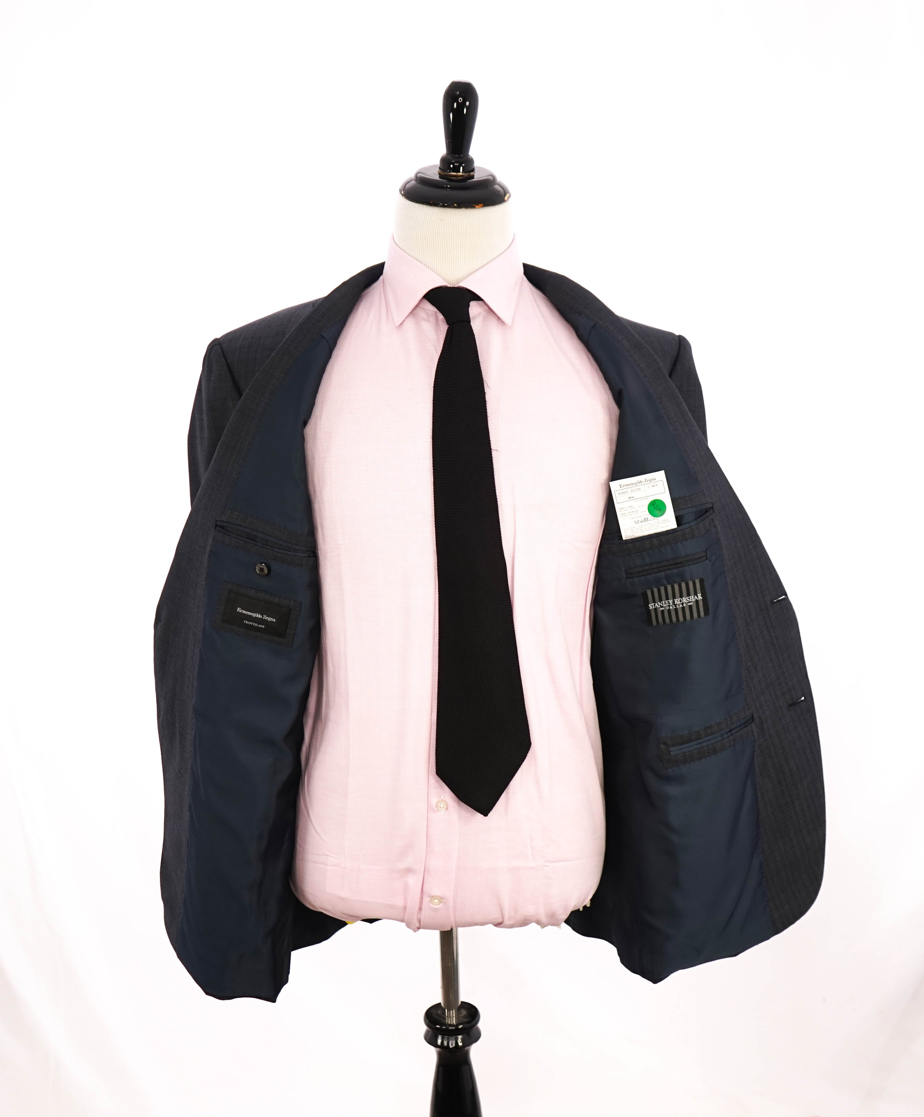 $3,095 ERMENEGILDO ZEGNA -"TROFEO 600" Gray Textured Premium Blazer - 48R
