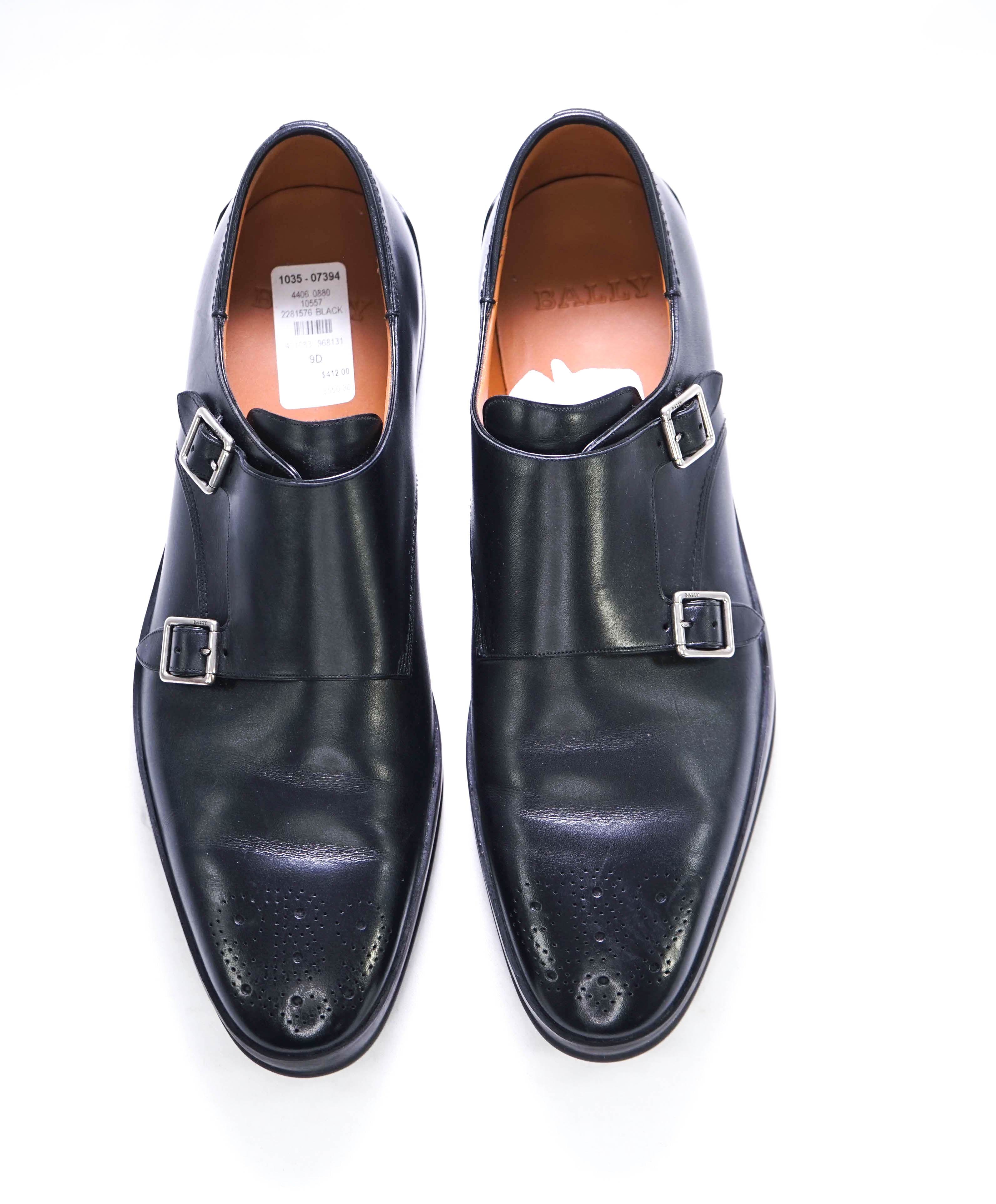 $580 BALLY - "REMPTON" Black Double Monk Sleek Sole Loafers - 9 D US