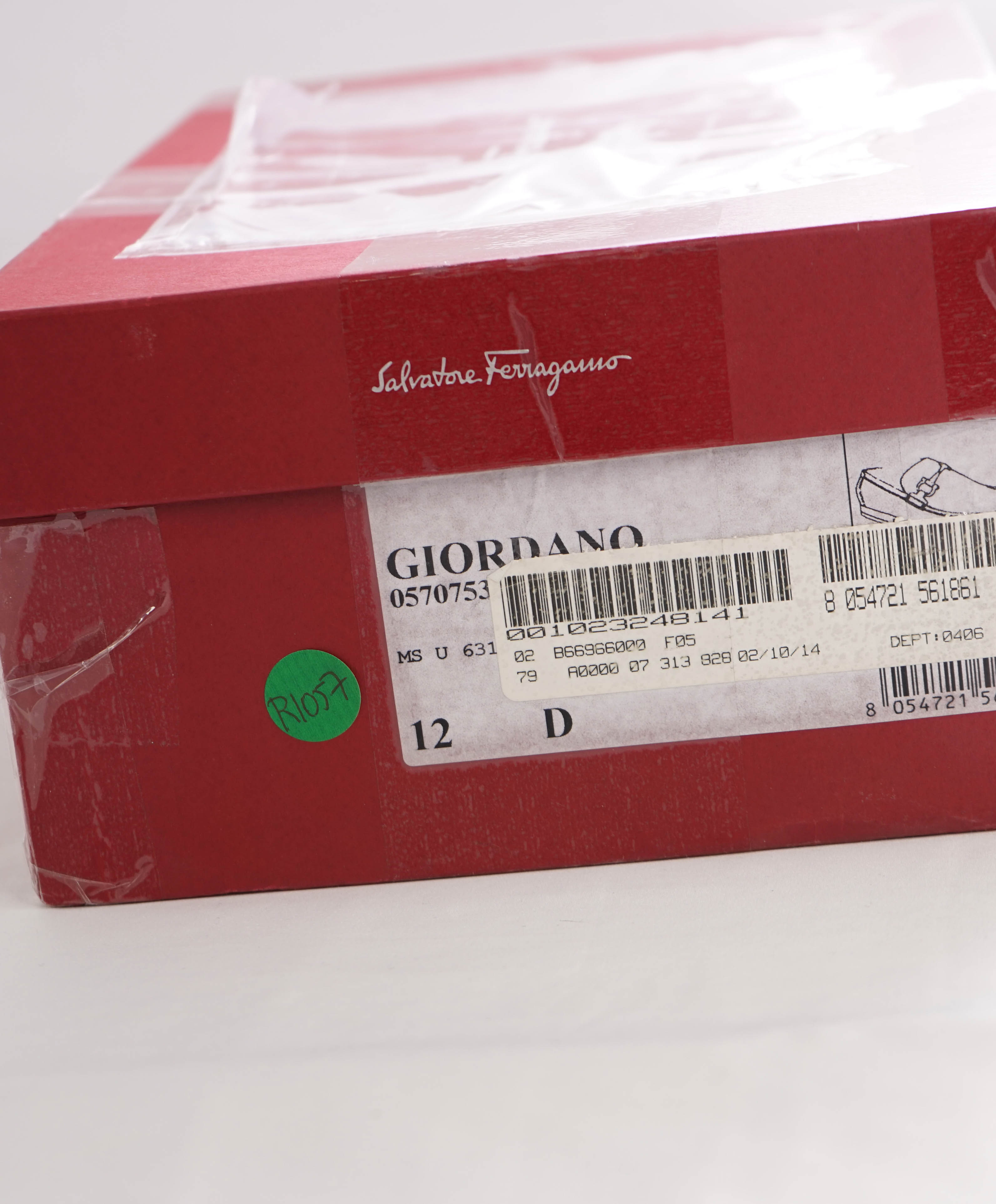 $700 SALVATORE FERRAGAMO - "GIORDANO" Green Leather Loafer- 12D