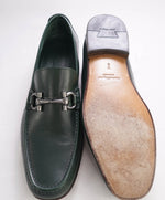 $700 SALVATORE FERRAGAMO - "GIORDANO" Green Leather Loafer- 12D