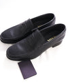 $950 PRADA - Black Saffiano Leather Penny Loafers - 10.5US (9.5 Prada)