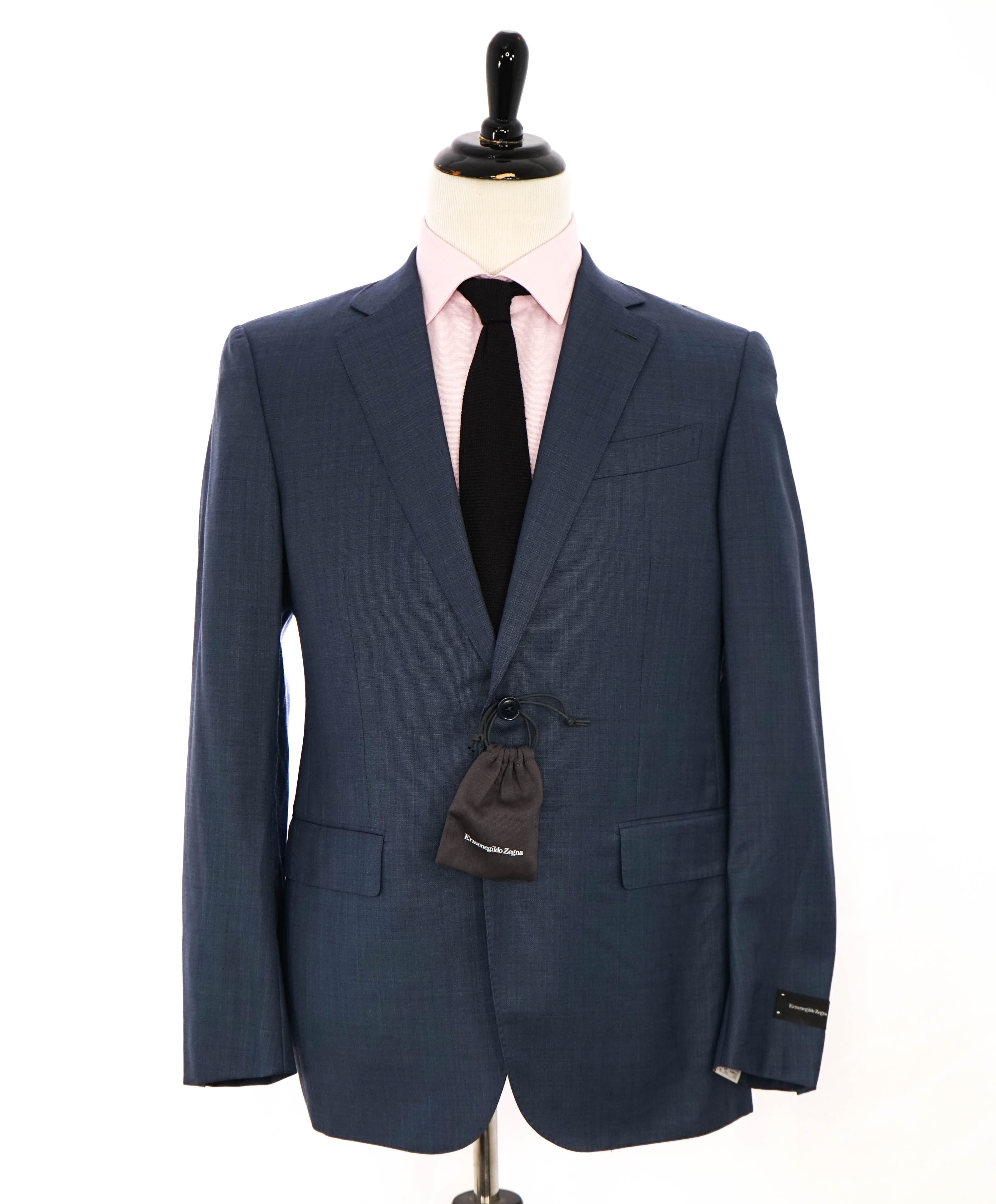 $3,250 ERMENEGILDO ZEGNA - "MULTISEASON" *Closet Staple* Mid Blue Suit -40R