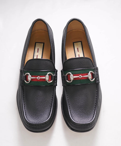 $920 GUCCI - WEB Horse-bit Loafers Black Iconic Style - 8 US (7.5 G)