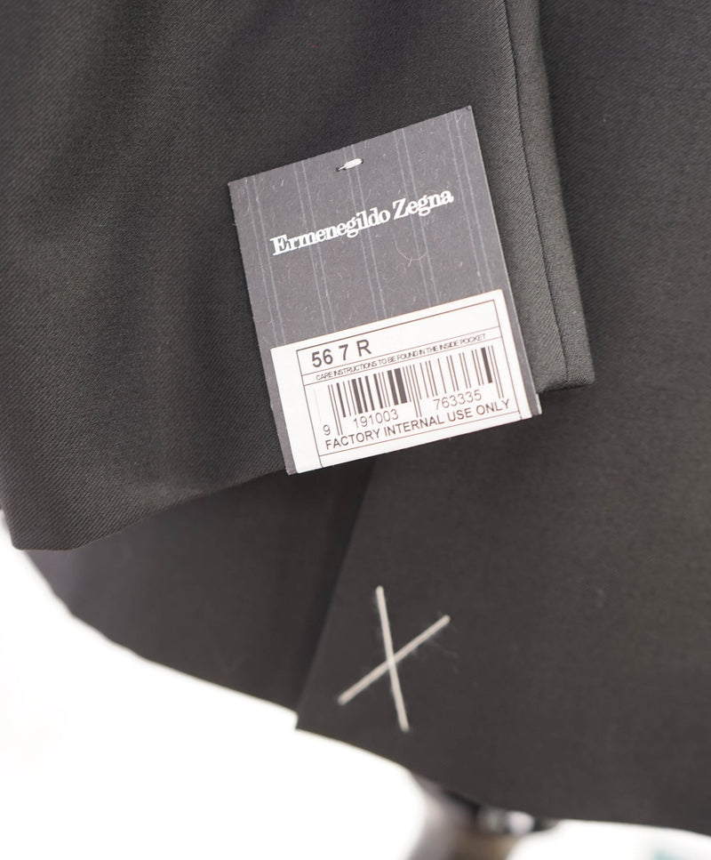 $3,995 ERMENEGILDO ZEGNA -"TROFEO" MILANO Black CLOSET STAPLE Suit - 46R