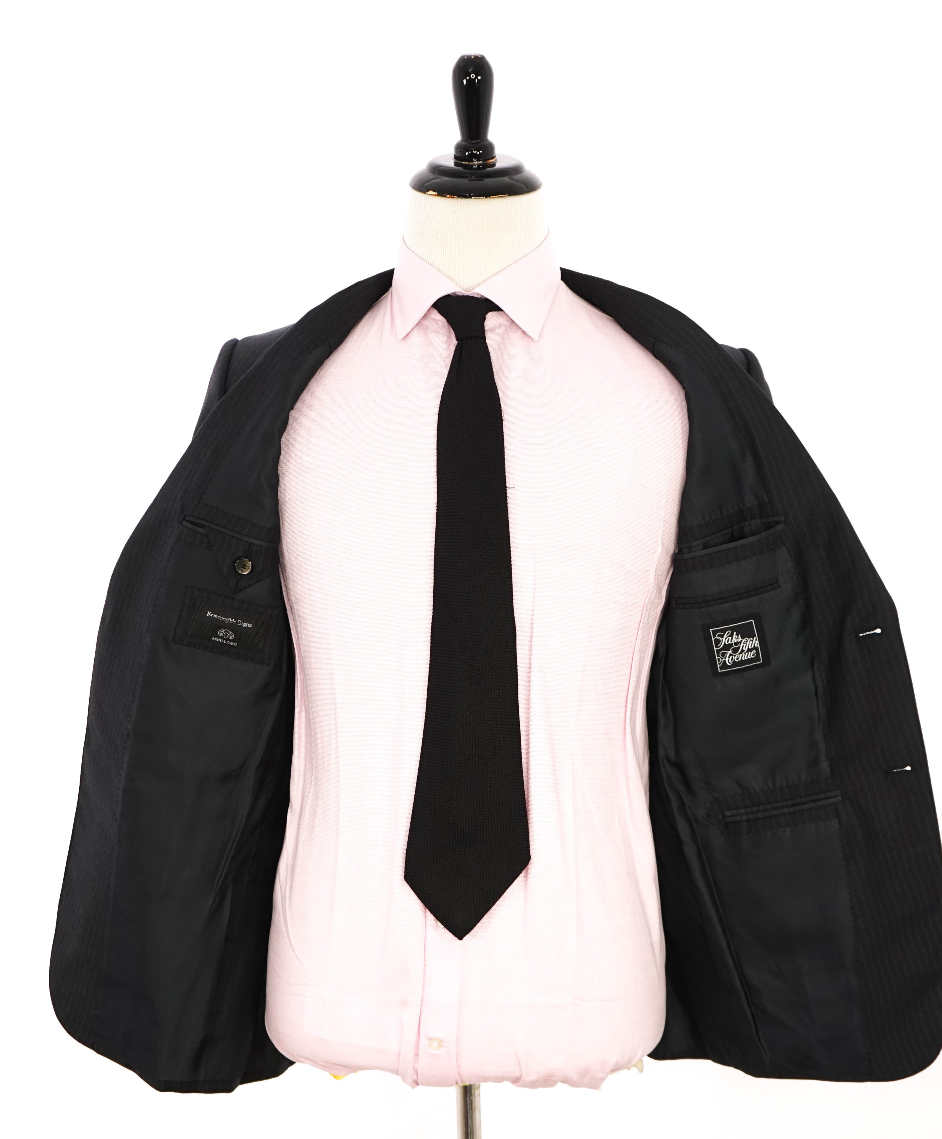 $3,695 ERMENEGILDO ZEGNA -“ACHILLFARM" SILK Gray Texture Suit - 38R