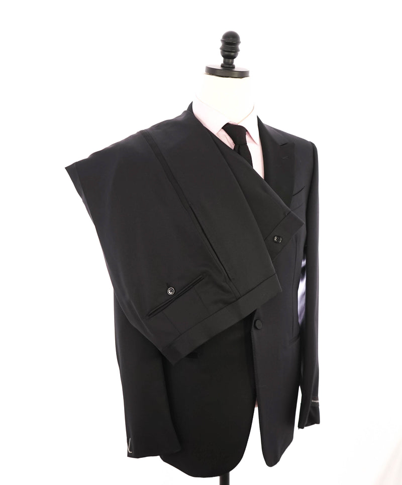 $3,995 ERMENEGILDO ZEGNA - PEAK LAPEL Black Wool Tuxedo- 42R