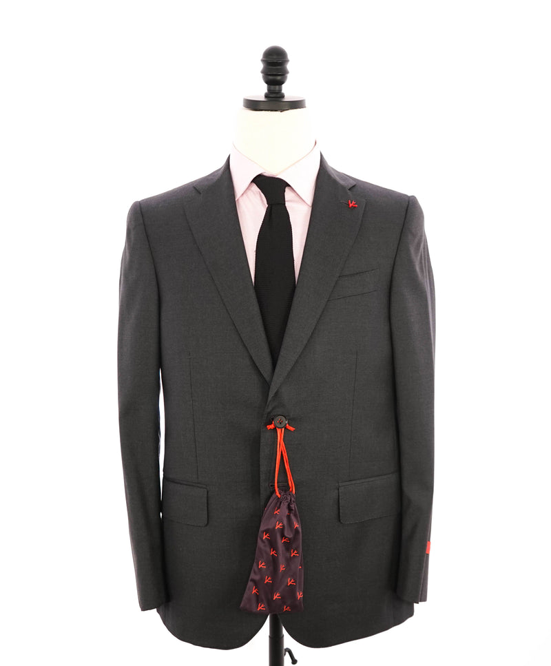 $3,995 ISAIA - Gray "AQUASPIDER" *CLOSET STAPLE* Coral Pin Suit - 38S