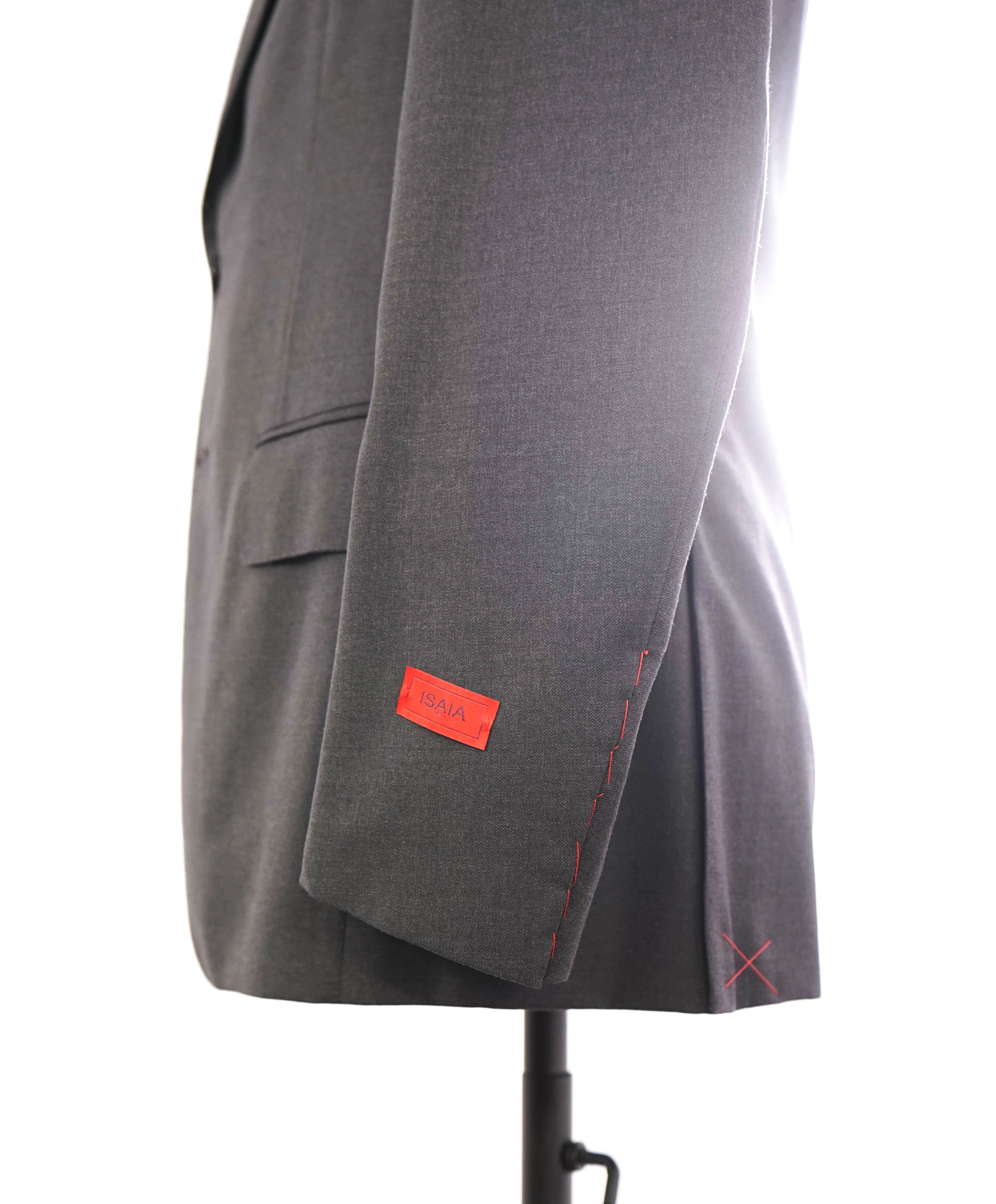 $3,995 ISAIA - Gray "AQUASPIDER" *CLOSET STAPLE* Coral Pin Suit - 38S