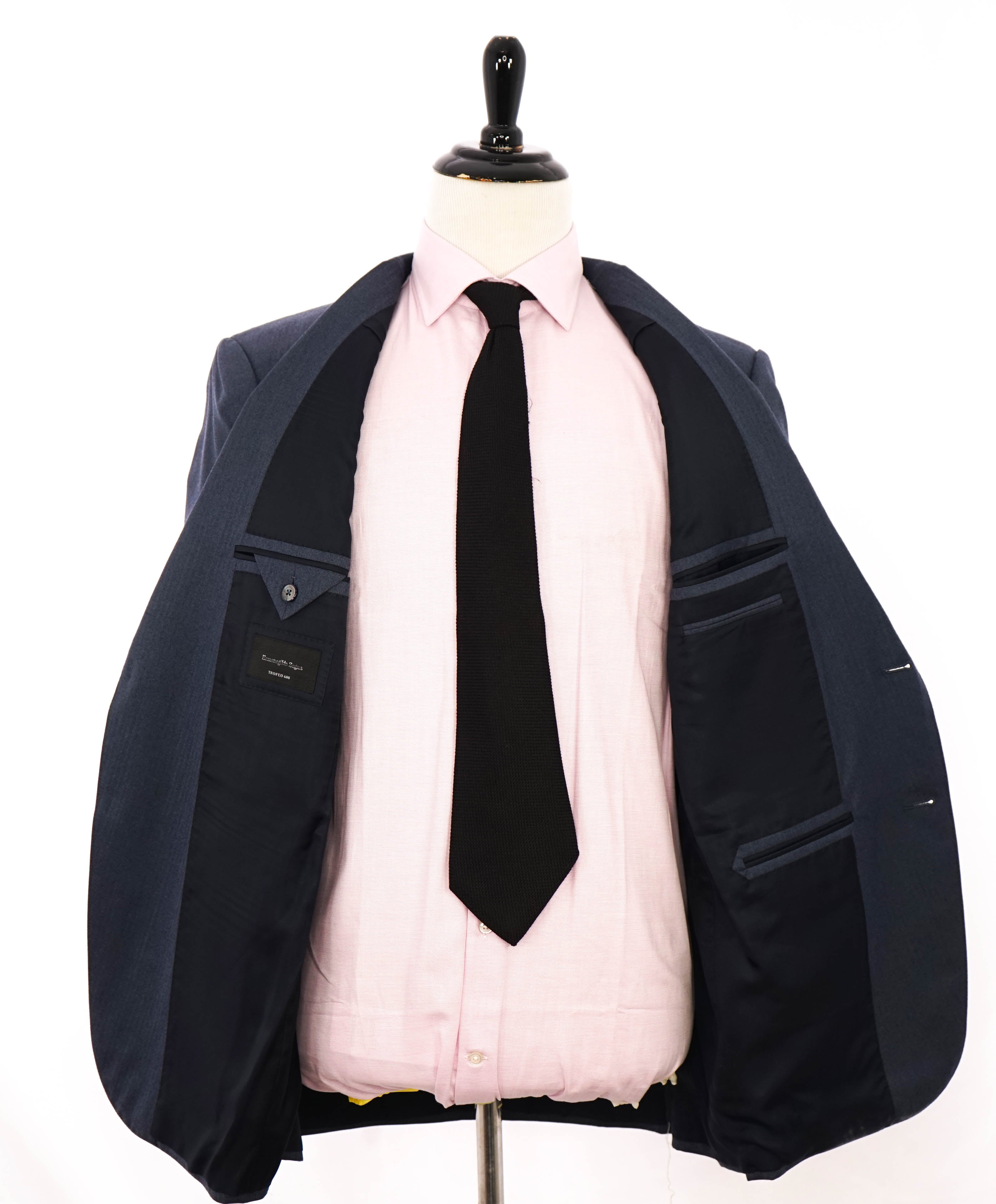 $3,250 ERMENEGILDO ZEGNA -"TROFEO 600" Blue SILK Blazer - 44R