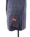 $4,295 ISAIA - Blue Check Plaid *BASE SANITA* Coral Pin Suit - 42L