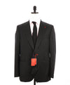 $4,595 ISAIA - "AQUASPIDER" Satin PEAK LAPEL Black Wool Tuxedo - 42S