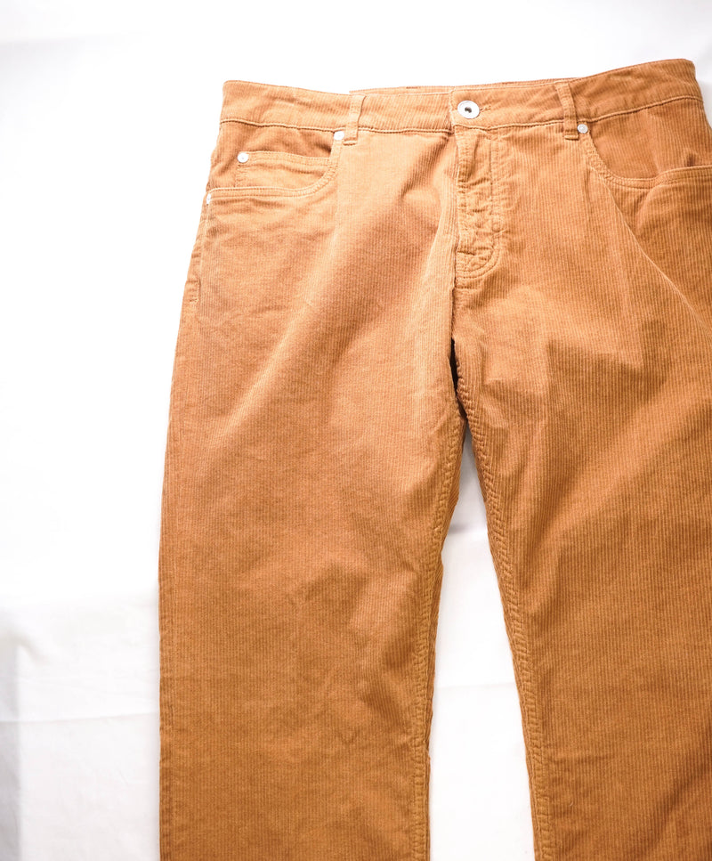 $495 ELEVENTY - CAMEL Cotton 5-Pocket Corduroy Chino Casual/Slim Pants- 34W