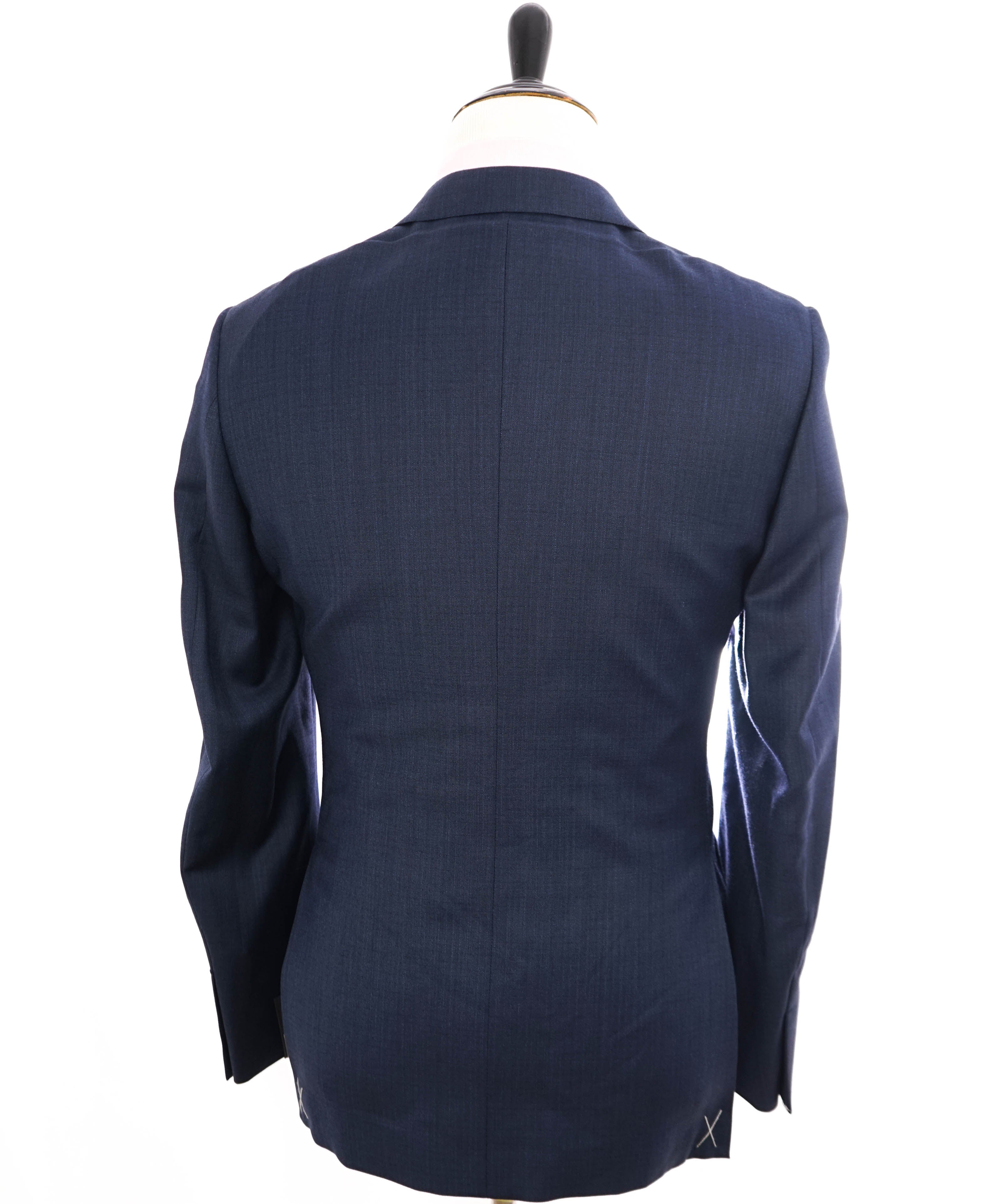 $3,295 ERMENEGILDO ZEGNA -“ACHILLFARM" SILK BLUE Subtle Check Blazer - 40R