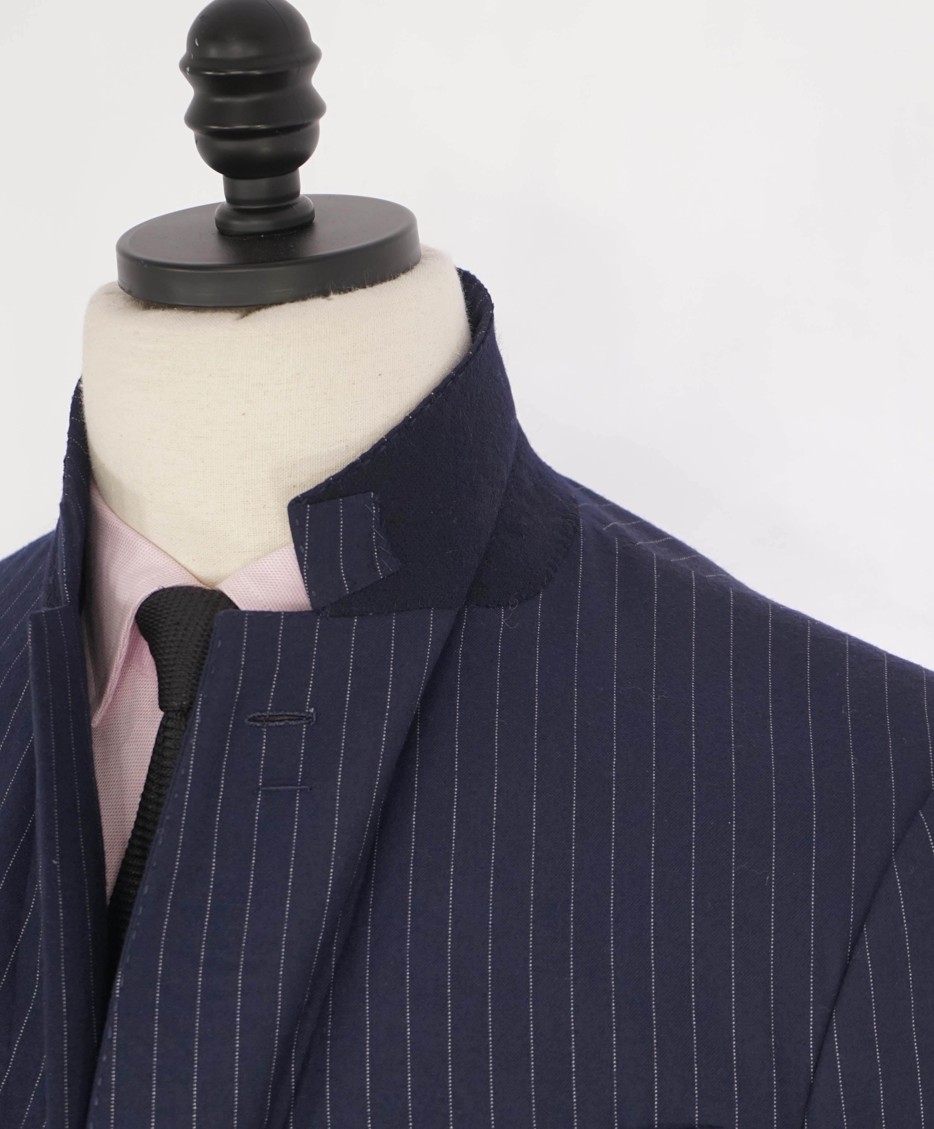 RALPH LAUREN PURPLE LABEL - Blue ICONIC RLPL Chalk Stripe 2-Btn Suit -