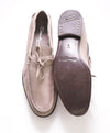 SANTONI - Gray Tie Front Leather Unlined Venetian Loafers - 11