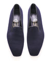 $995 GEORGE CLEVERLY - Blue Wool/Cashmere Smoking Loafers - 13 US (12UK)