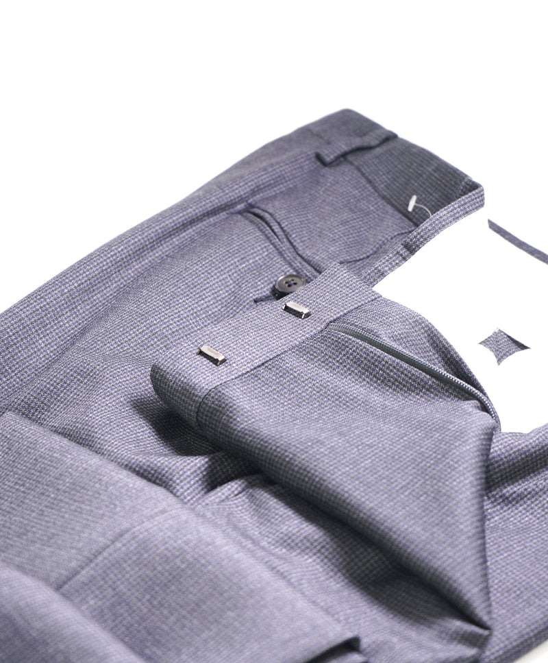 Z ZEGNA - Micro Houndstooth Blk/Gray "SLIM" Flat Front Dress Pants - 32W