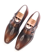 $2,360 CORTHAY - *TWIN* Double Monk Leather Shoes *SHOE TREES* - 9.5 US