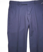 Z ZEGNA - Abstract Blue Check "SLIM" Flat Front Dress Pants - 32W