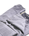 Z ZEGNA - Gray Windowpane "SLIM" Flat Front Dress Pants - 34W