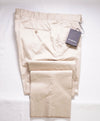ERMENEGILDO ZEGNA - Beige Cotton Chino Flat Front Pants - 32W