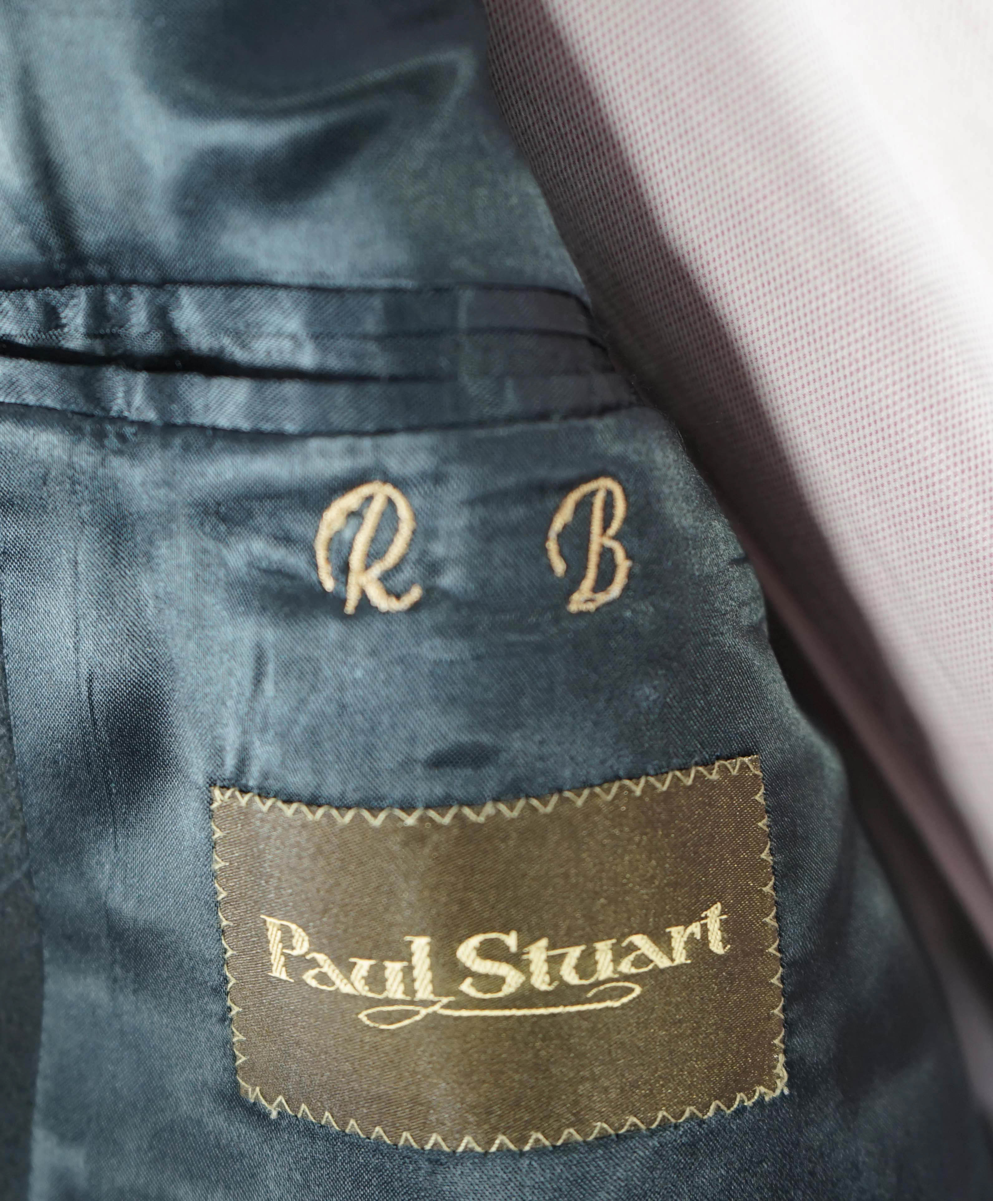 $3,995 PAUL STUART - Custom REMOVABLE RABBIT FUR Collar 1of1 Long Topcat- 44L