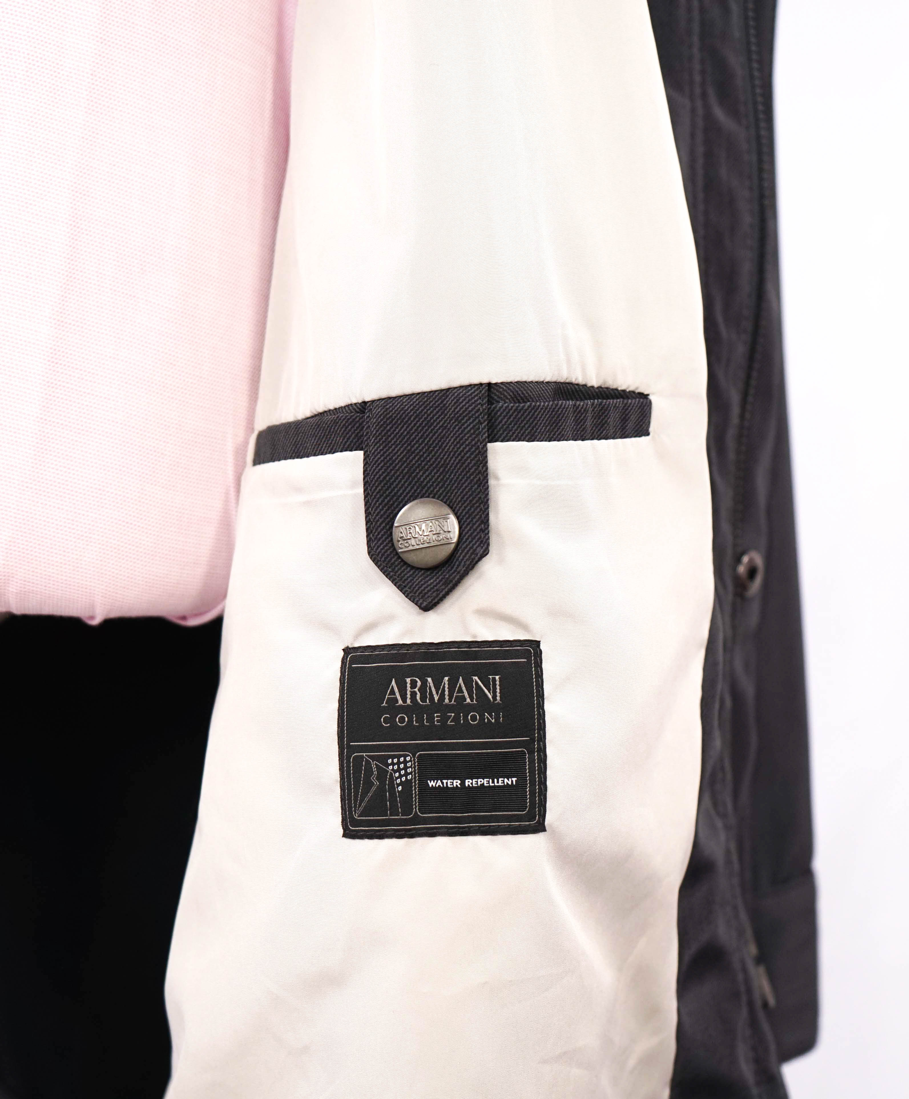 $1,195 ARMANI COLLEZIONI - "Water Repellent" Gray HOOD Jacket Coat - 44 US