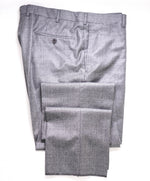 $795 ERMENEGILDO ZEGNA - Windowpane Charcoal Flat Front Pants - 35W