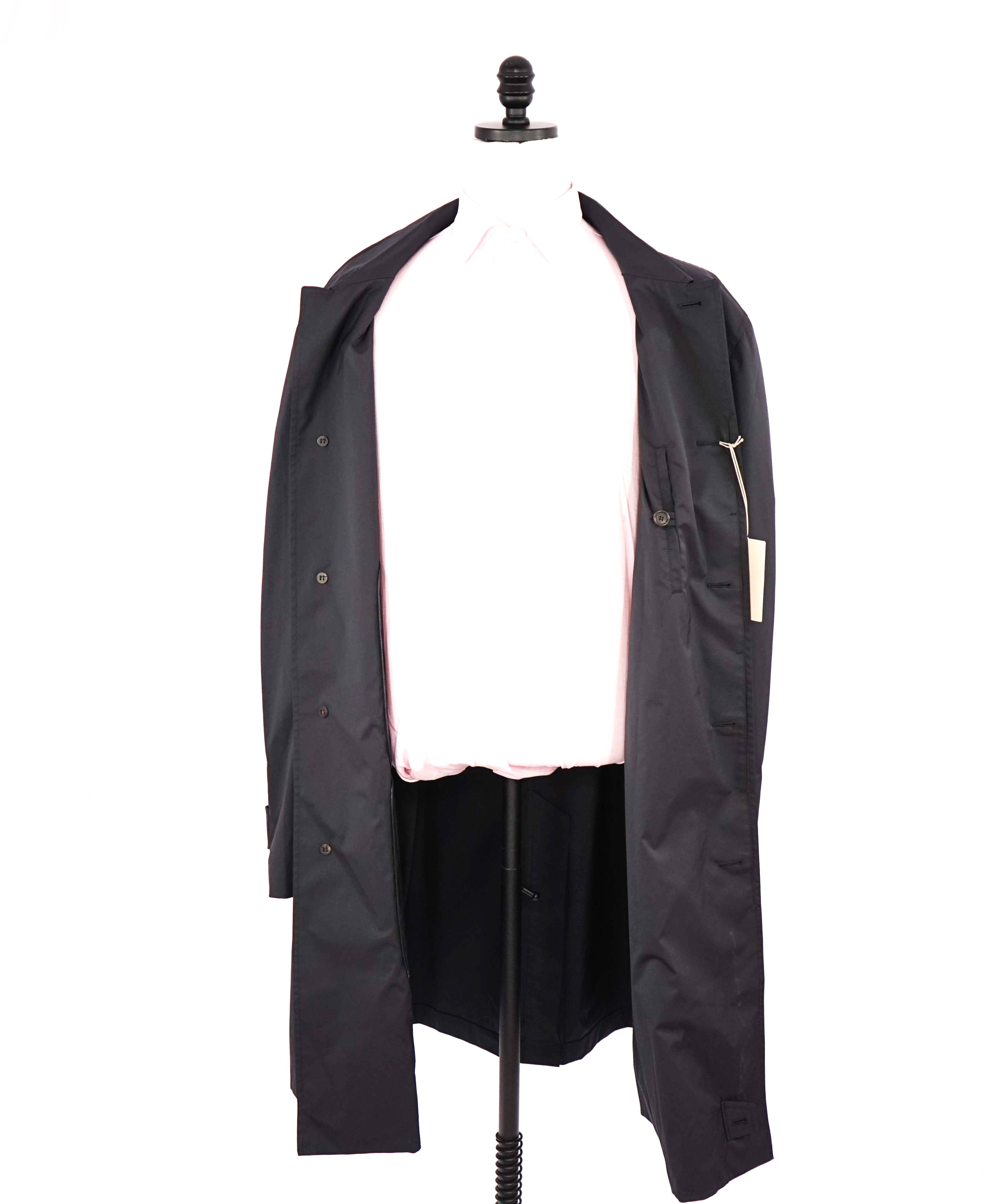 $3,150 BRIONI - Midnight Navy Water Proof PACKABLE Logo Car Coat  - 50US (5XL)