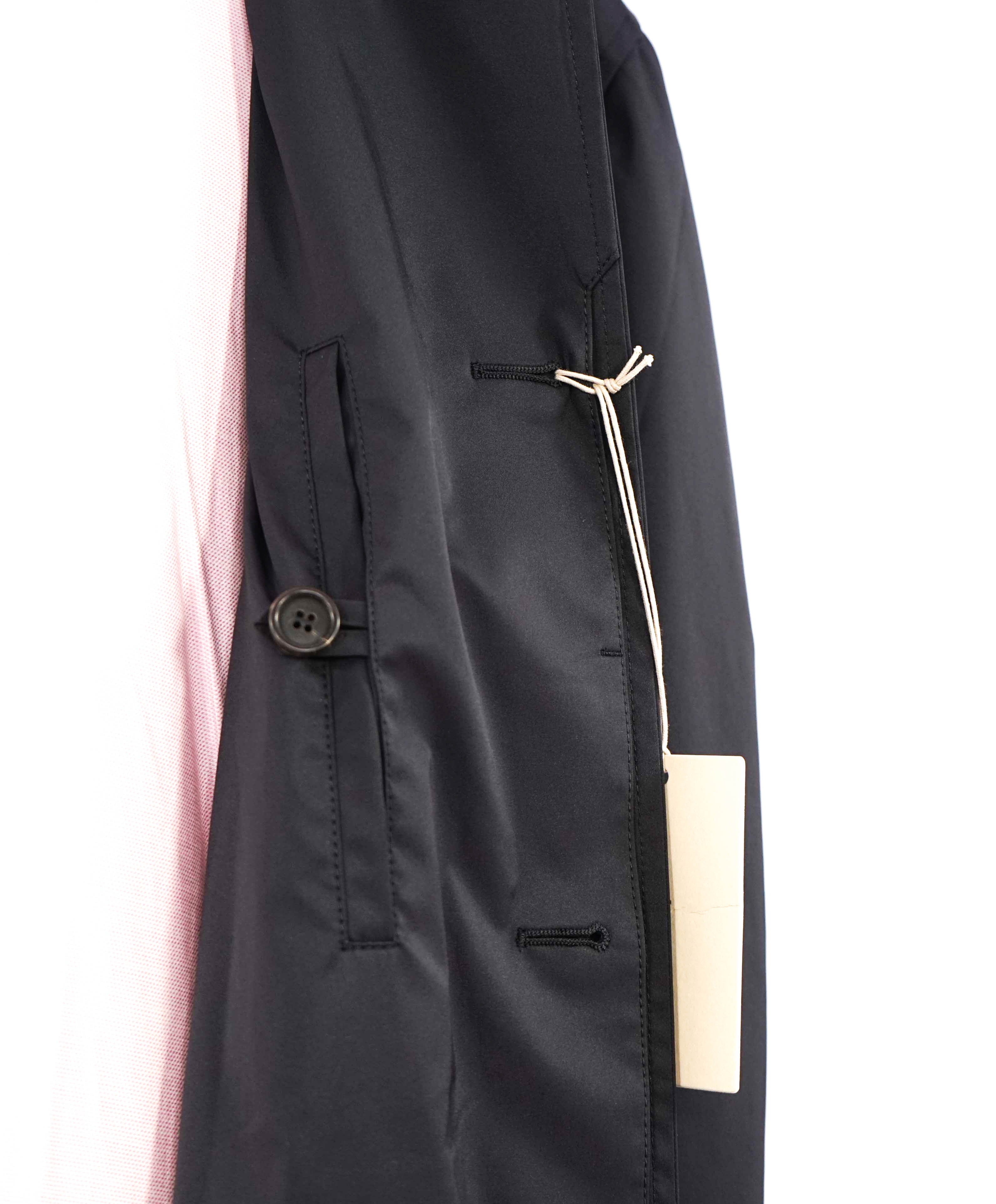 $3,150 BRIONI - Midnight Navy Water Proof PACKABLE Logo Car Coat  - 50US (5XL)