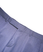 $795 ERMENEGILDO ZEGNA - Blue SILK “ACHILLFARM" Flat Front Trousers- 35W